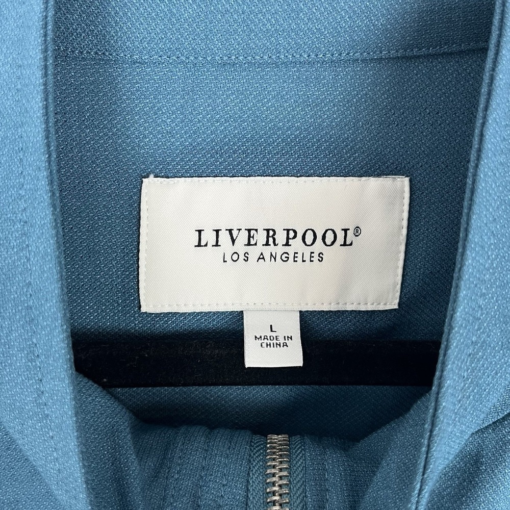 Liverpool Los Angeles Size L Teal Utility Jacket Boho Layering Button Front NWOT - Picture 10 of 12